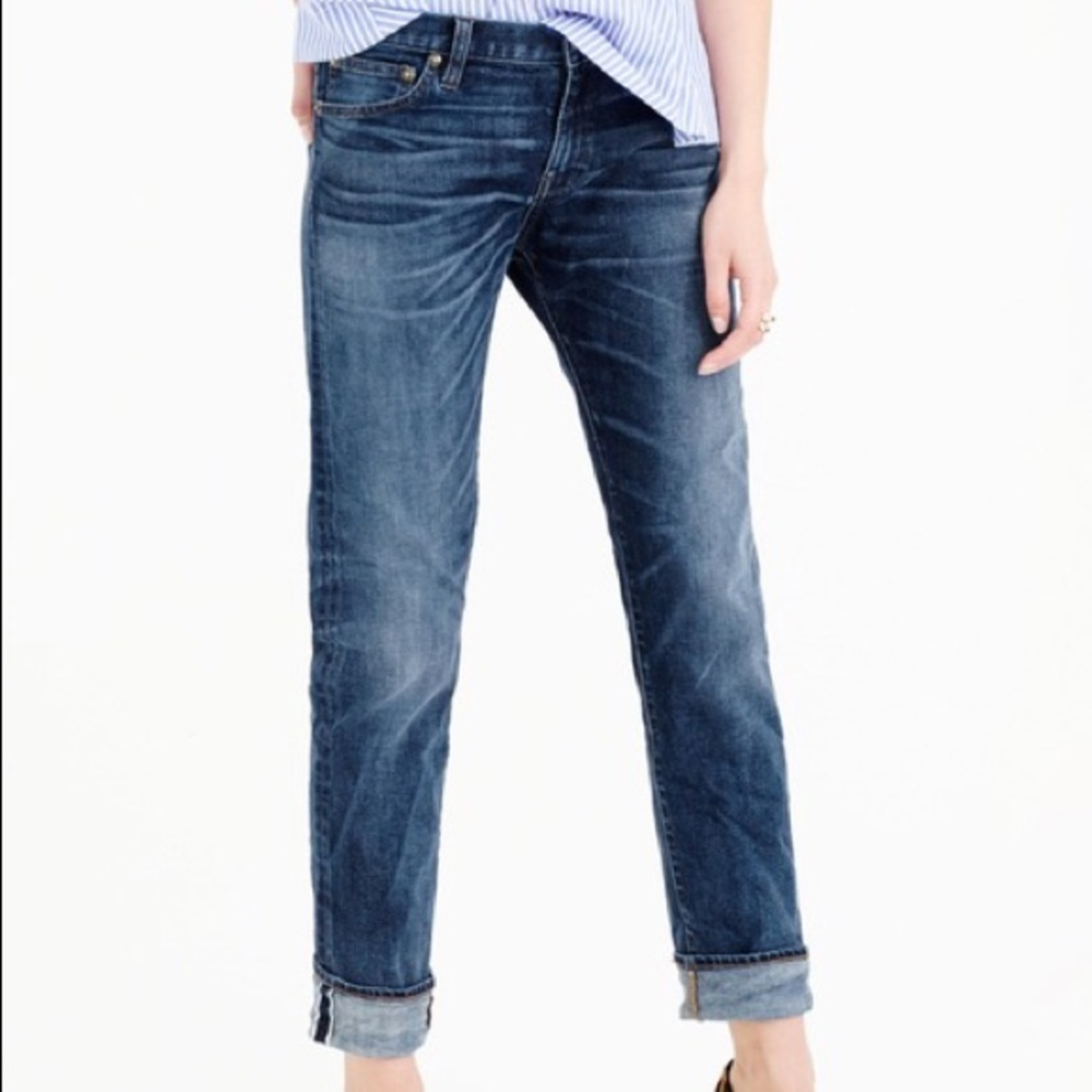 J Crew Broken in Boyfriend Jeans Size 28